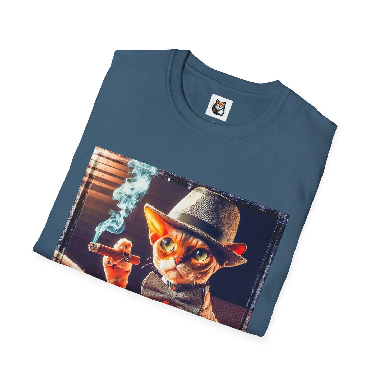Devon Rex Cat whiskey drinker Softstyle T-Shirt