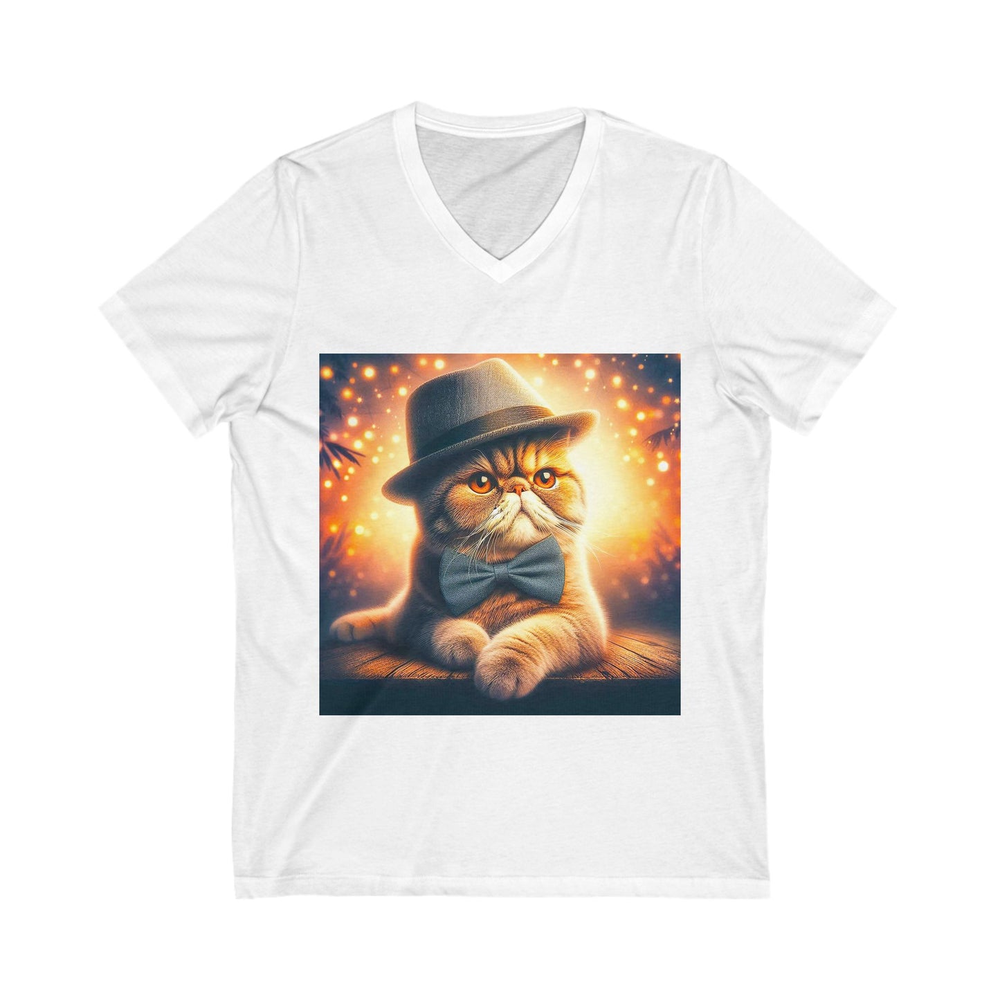 Exotic Shorthair Cat Unisex Jersey Short Sleeve V-Neck Tee