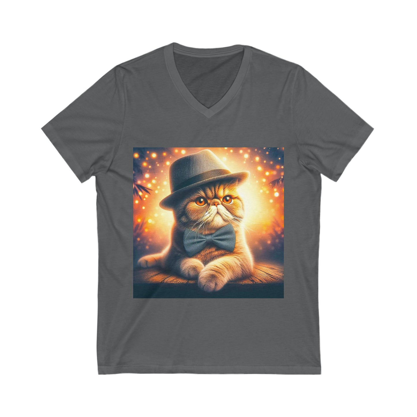 Exotic Shorthair Cat Unisex Jersey Short Sleeve V-Neck Tee