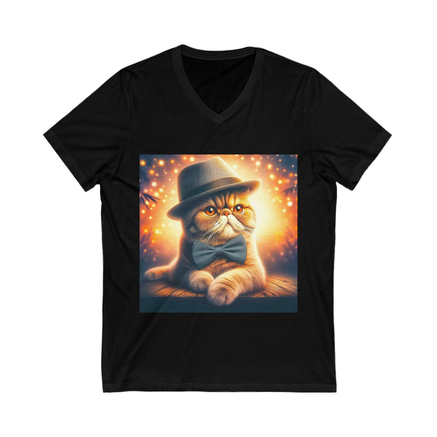 Exotic Shorthair Cat Unisex Jersey Short Sleeve V-Neck Tee