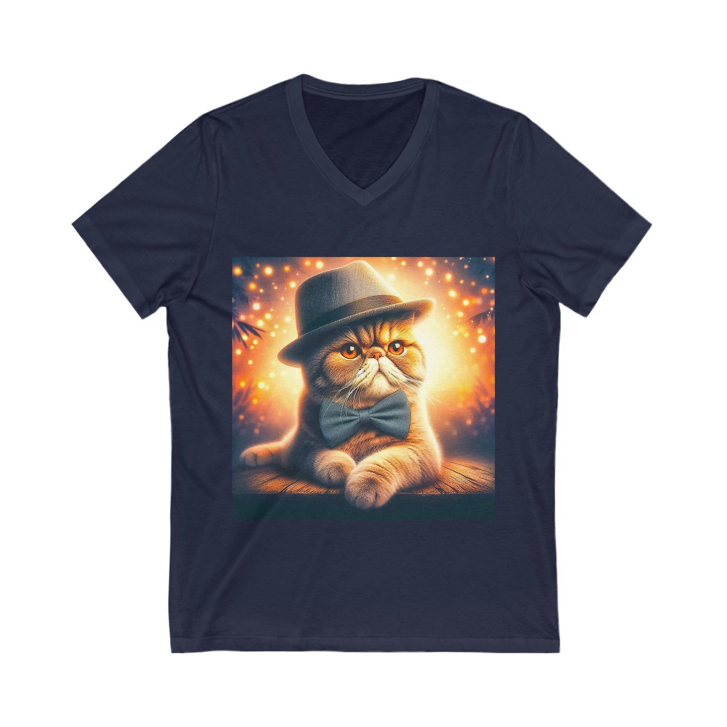 Exotic Shorthair Cat Unisex Jersey Short Sleeve V-Neck Tee