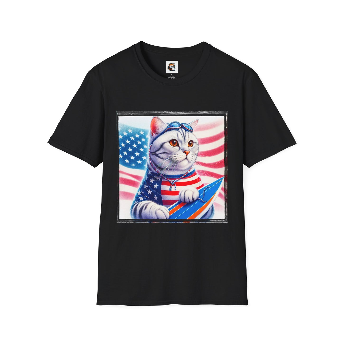 American Shorthair americsn flag Softstyle T-Shirt