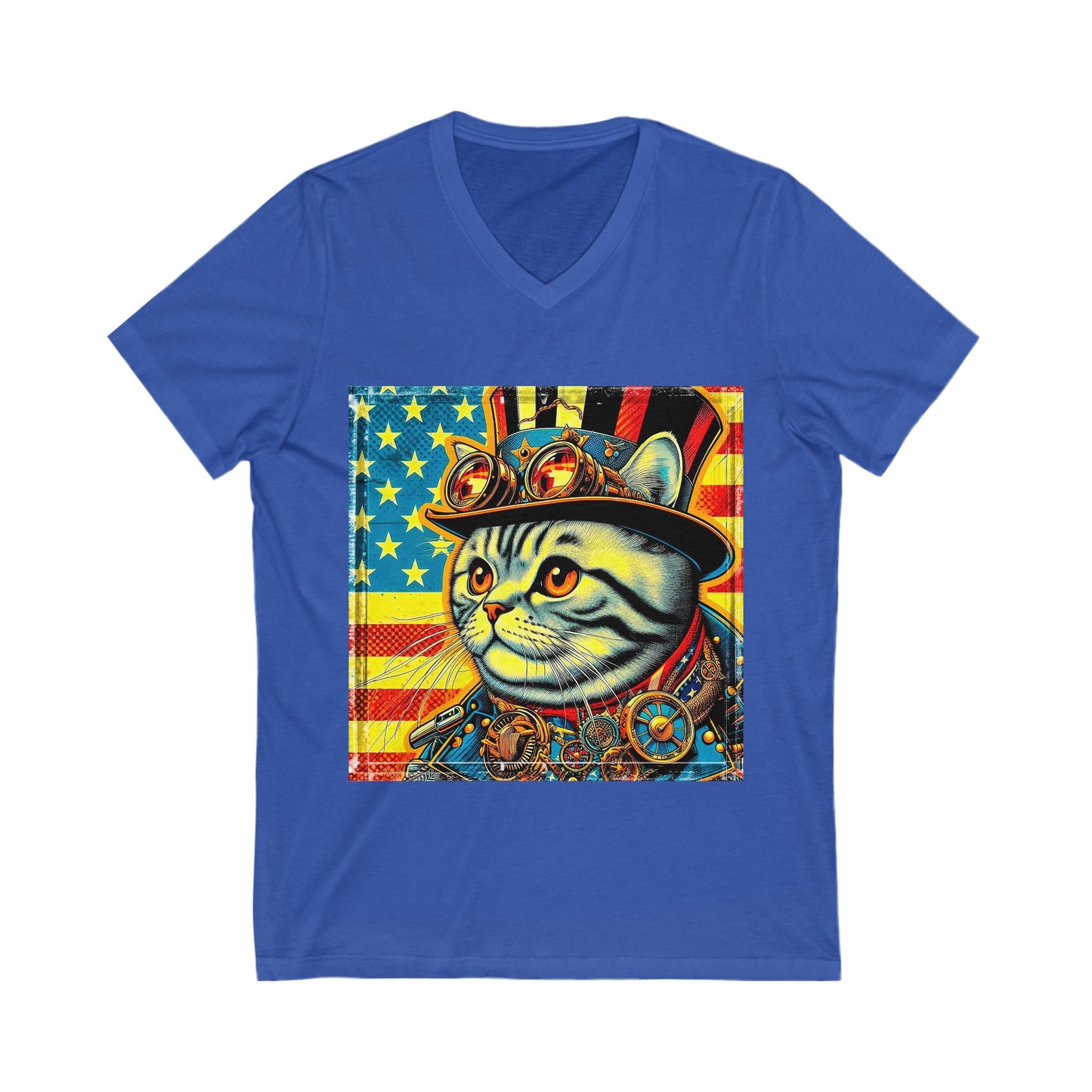 American Steam punk Unisex Jersey Short Sleeve V-Neck Tee