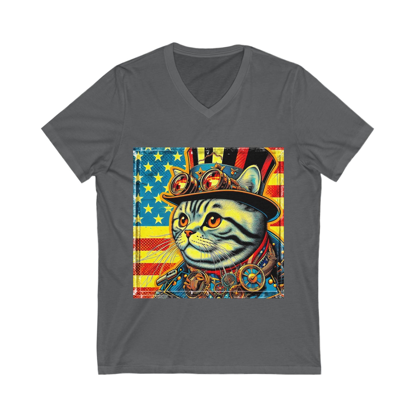 American Steam punk Unisex Jersey Short Sleeve V-Neck Tee