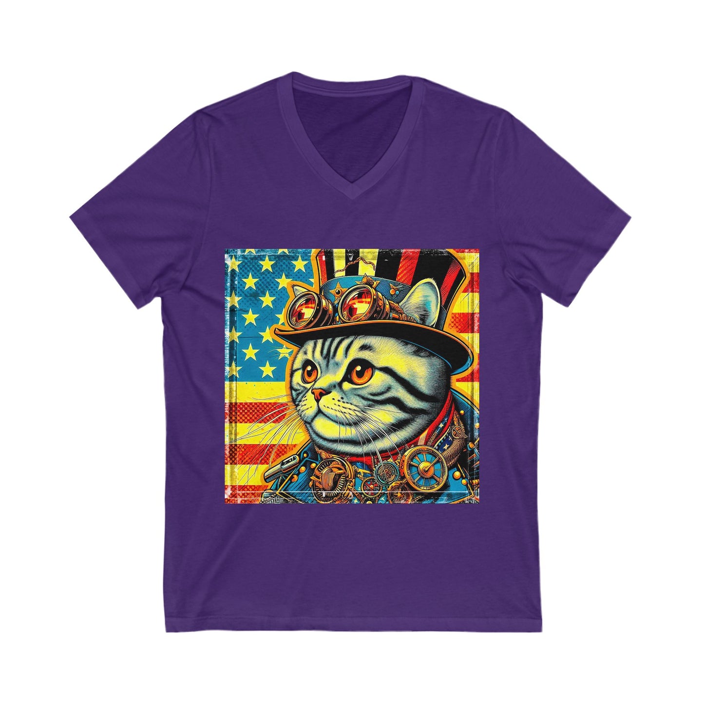 American Steam punk Unisex Jersey Short Sleeve V-Neck Tee