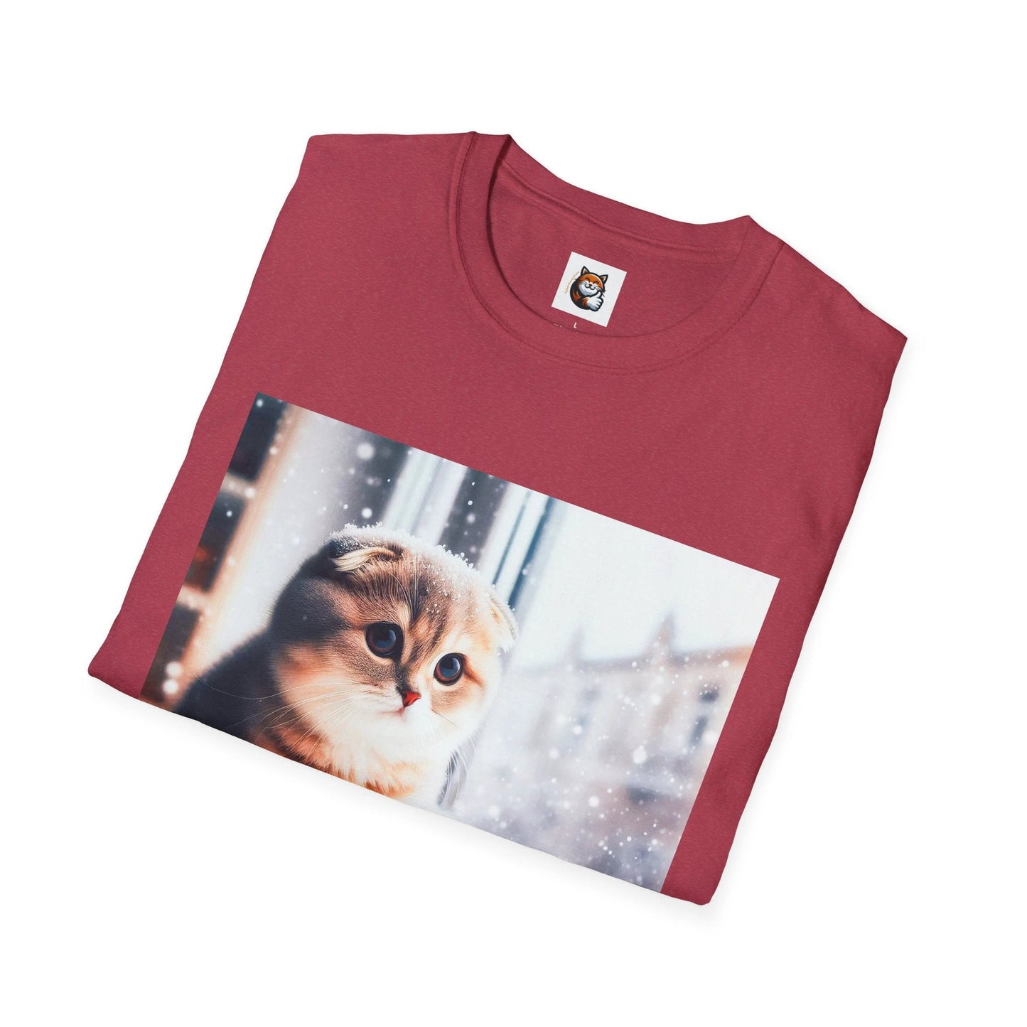 Scottish Fold Cat snow kitty T-Shirt by Printify