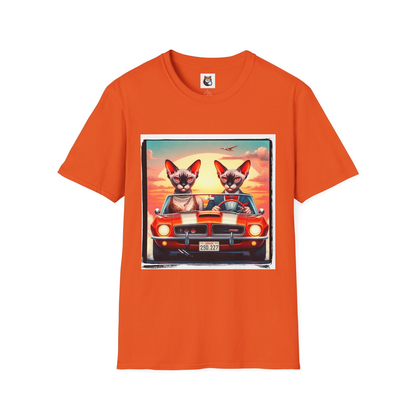 Wacky Devon Rex vintage car Unisex Softstyle T-Shirt
