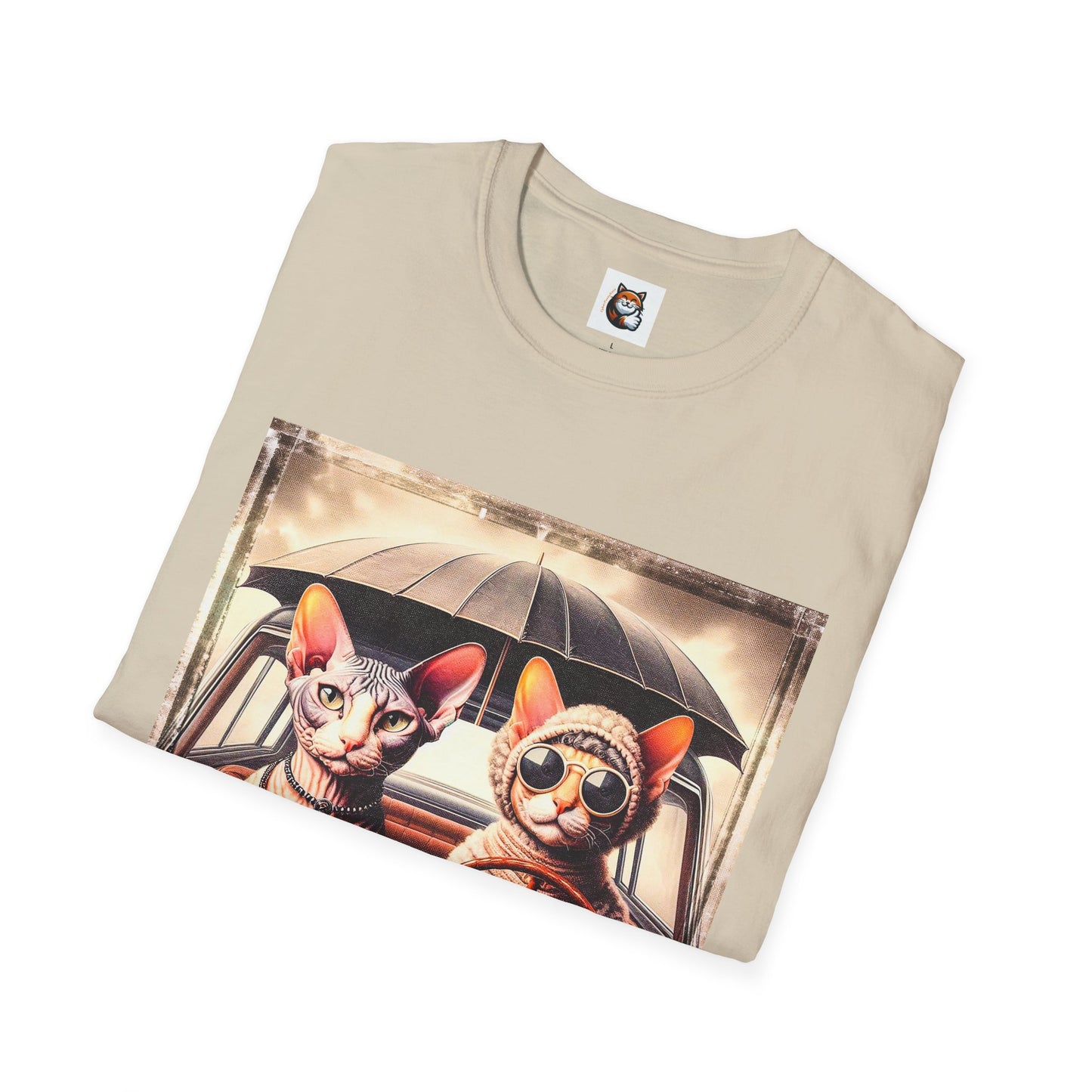 Wacky Cornish Rex Cat couple driving T-Shirt
