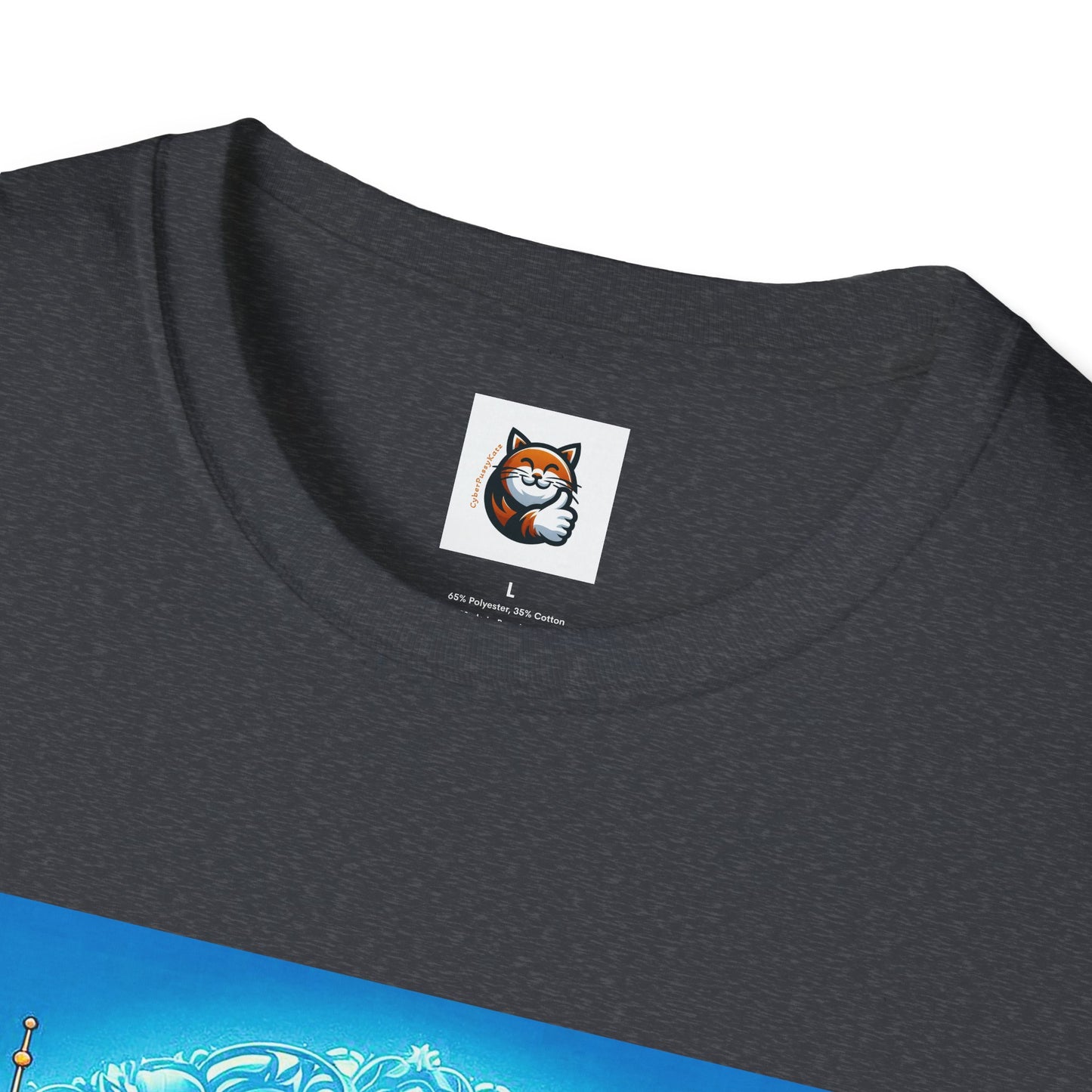 Russian Blue Cat egyptian goddess Softstyle T-Shirt