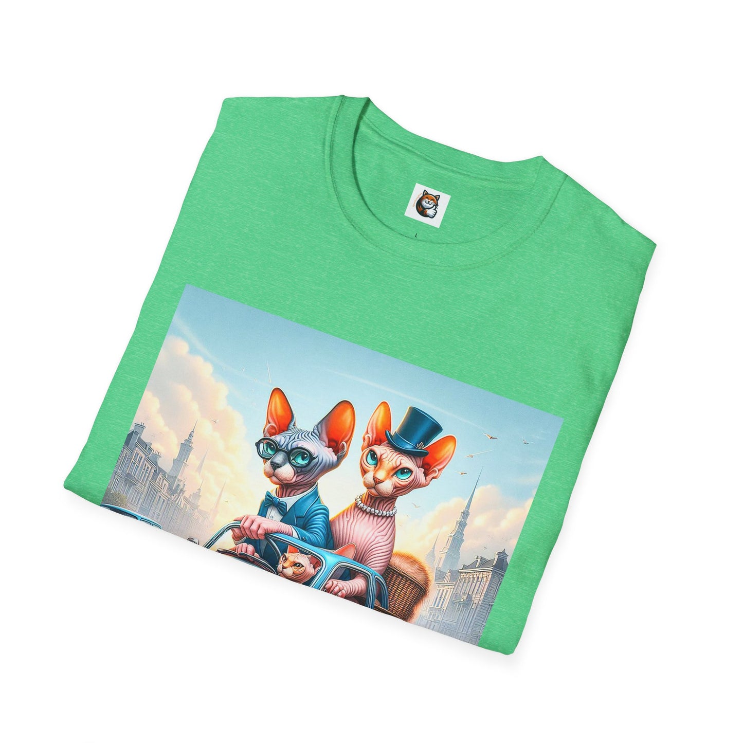 Wacky Sphynx Cat blue car