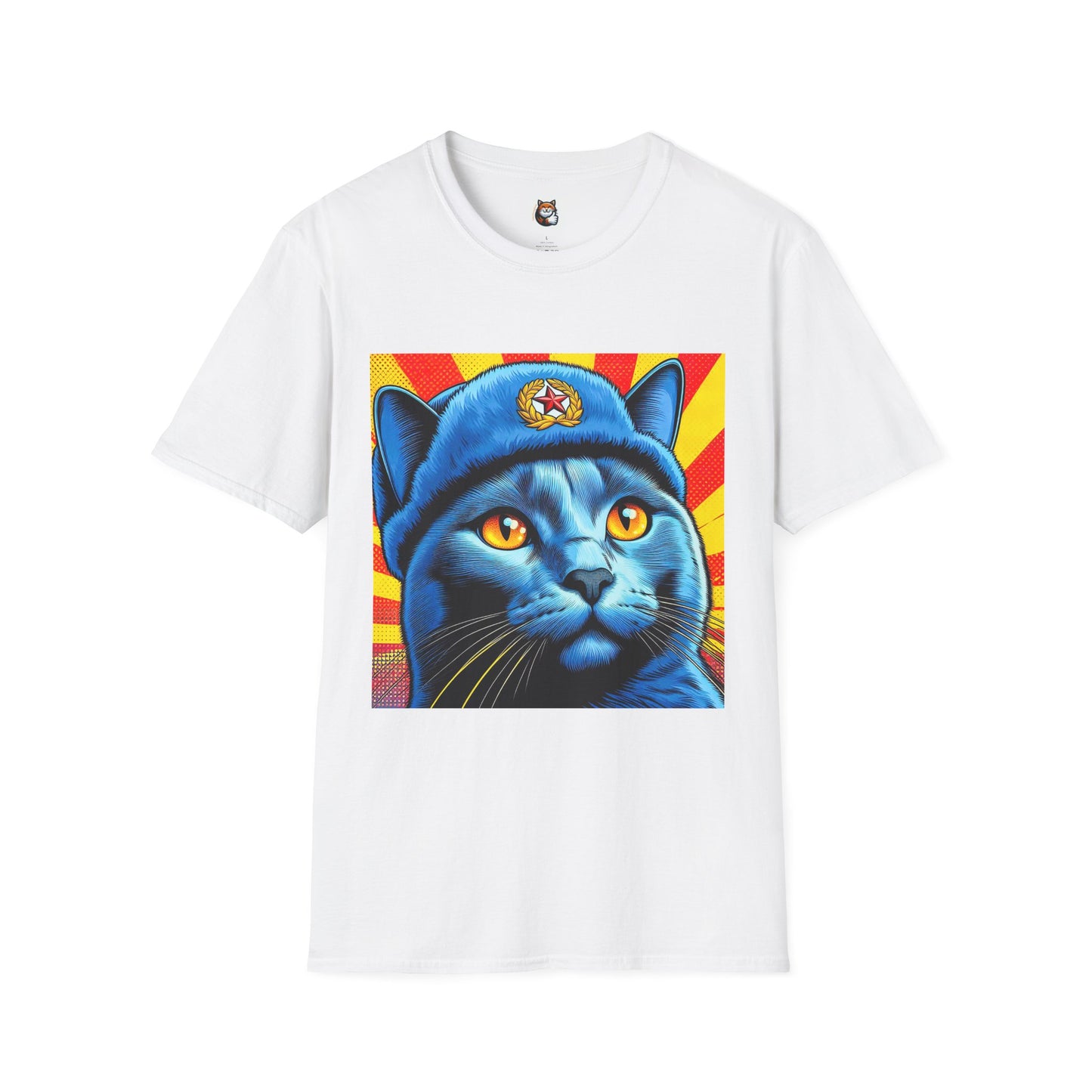 Russian Blue Cat Unisex Softstyle T-Shirt