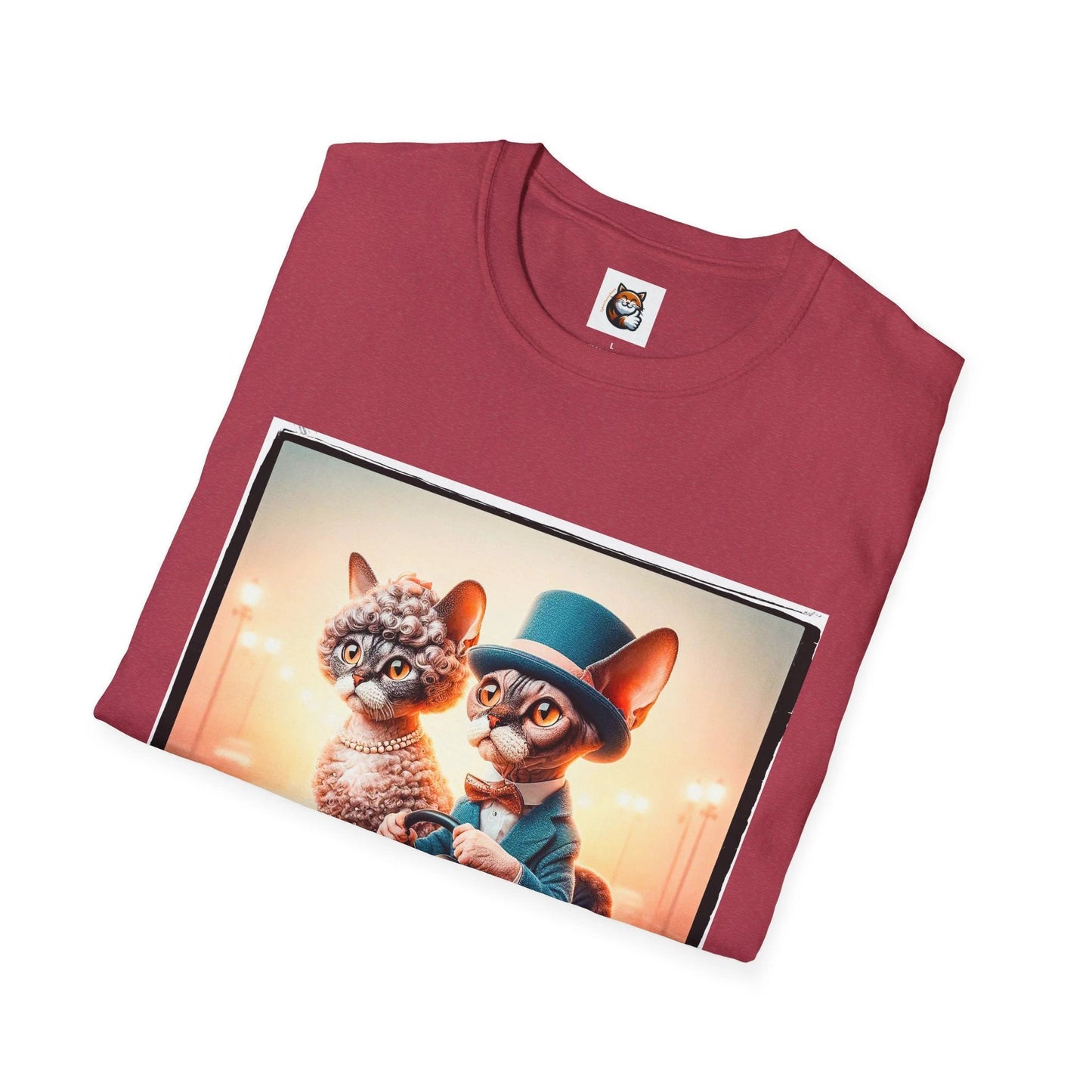 Wacky Devon Rex tiny couple Unisex Softstyle T-Shirt by Printify