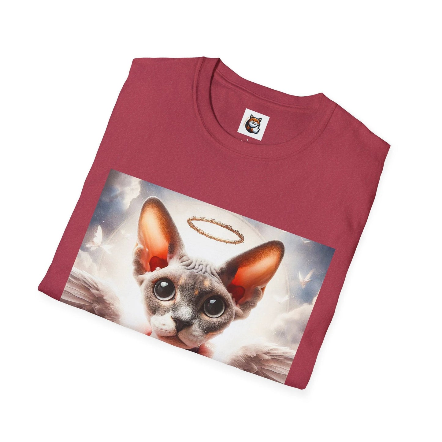 Devon Rex pretty Angel Unisex Softstyle T-Shirt by Printify
