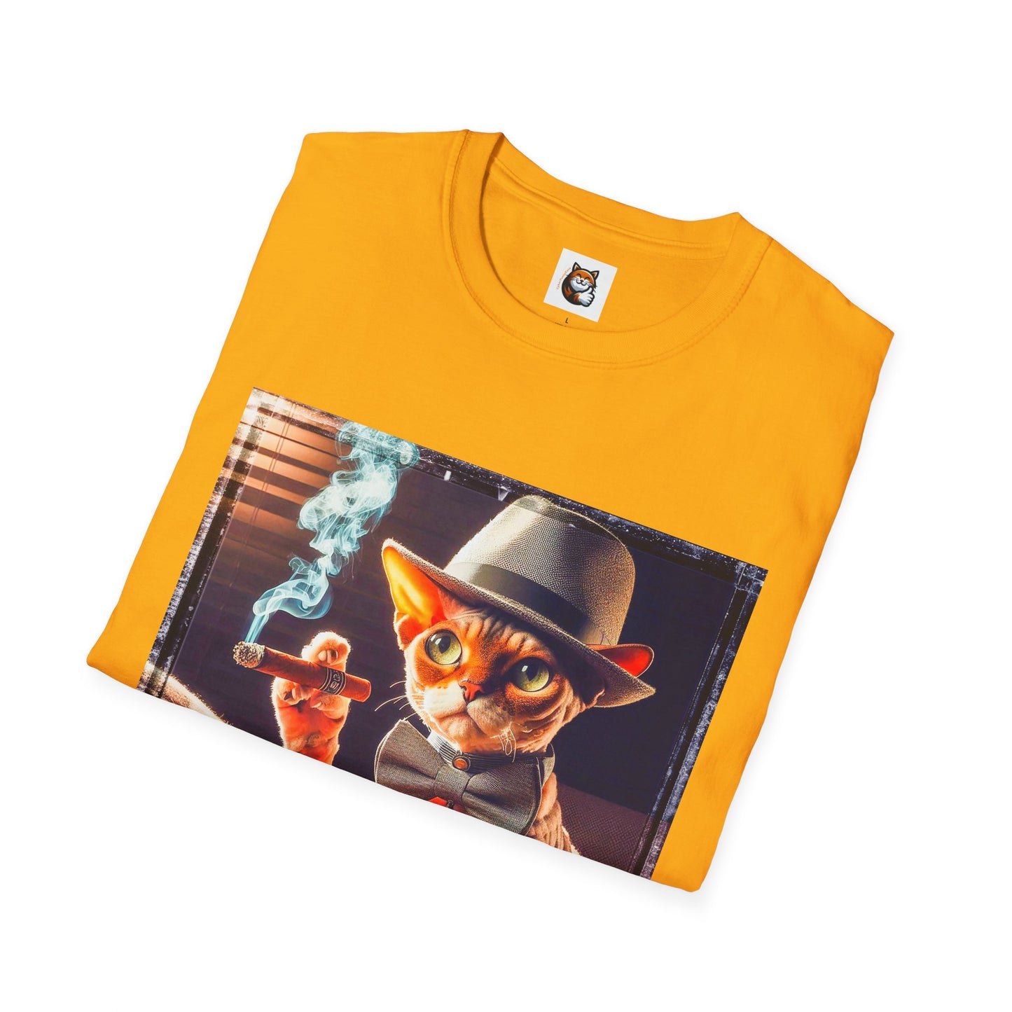 Devon Rex Cat whiskey drinker Softstyle T-Shirt