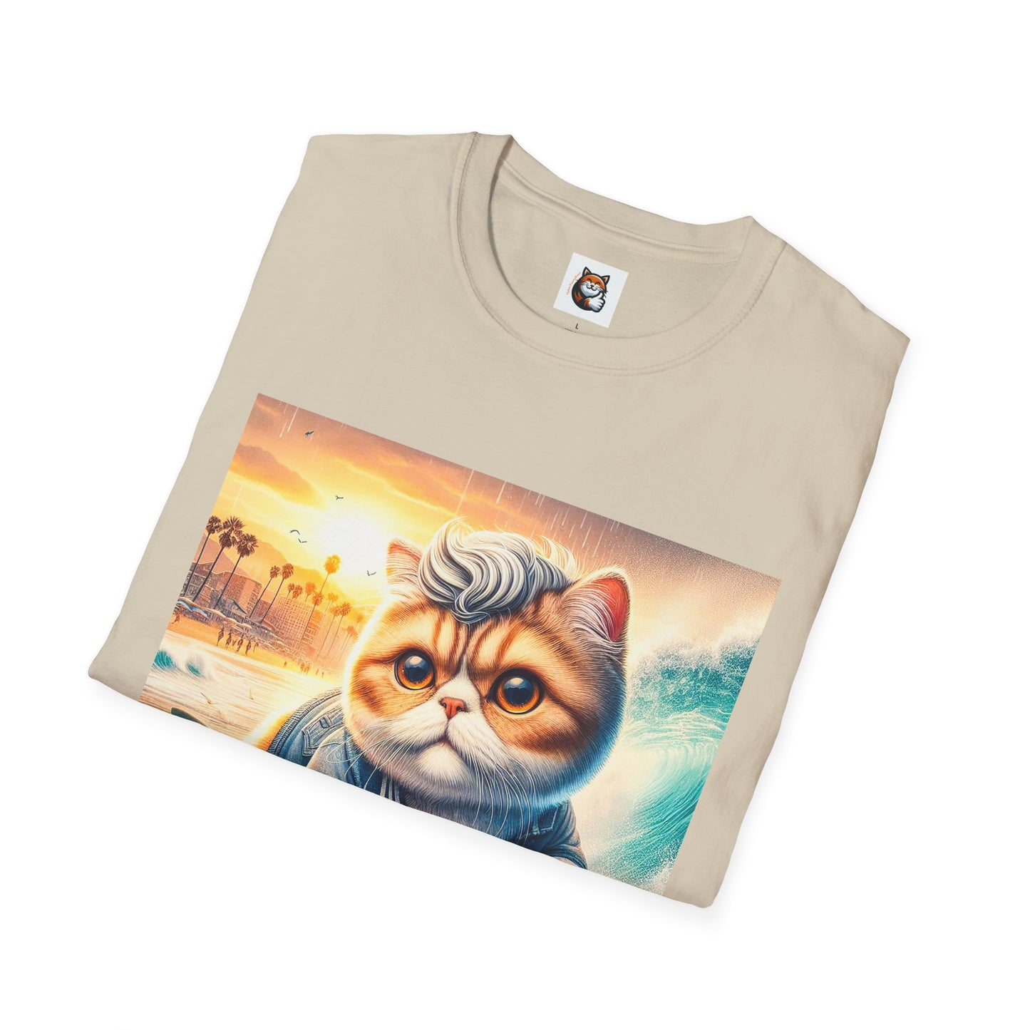 Selkirk Rex Cat T-Shirt -handsome surfer