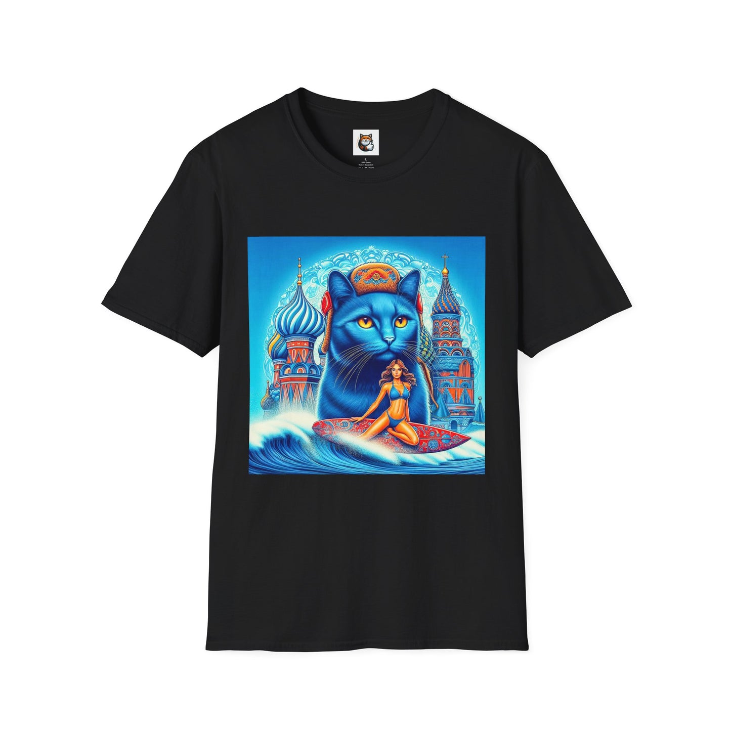 Russian Blue Cat egyptian goddess Softstyle T-Shirt