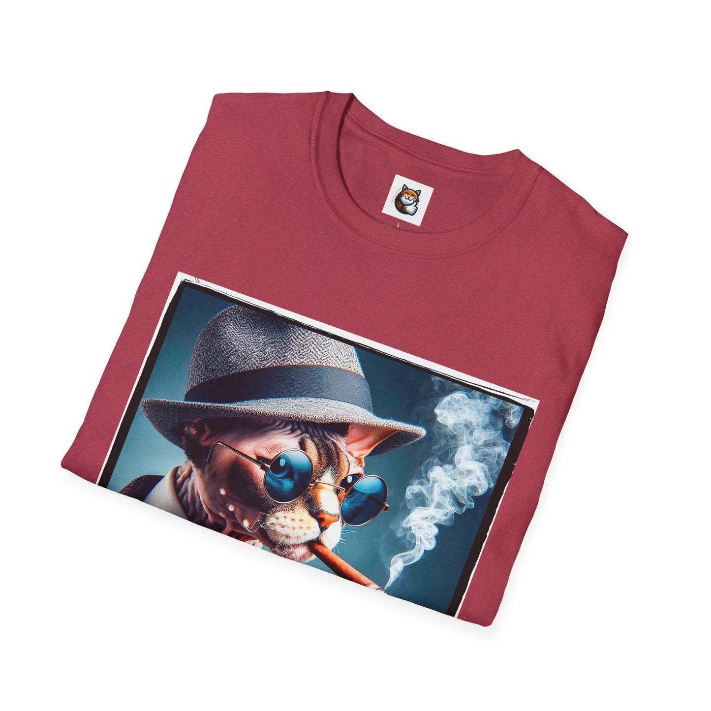 Devon Rex Cat smoking Softstyle T-Shirt by Printify
