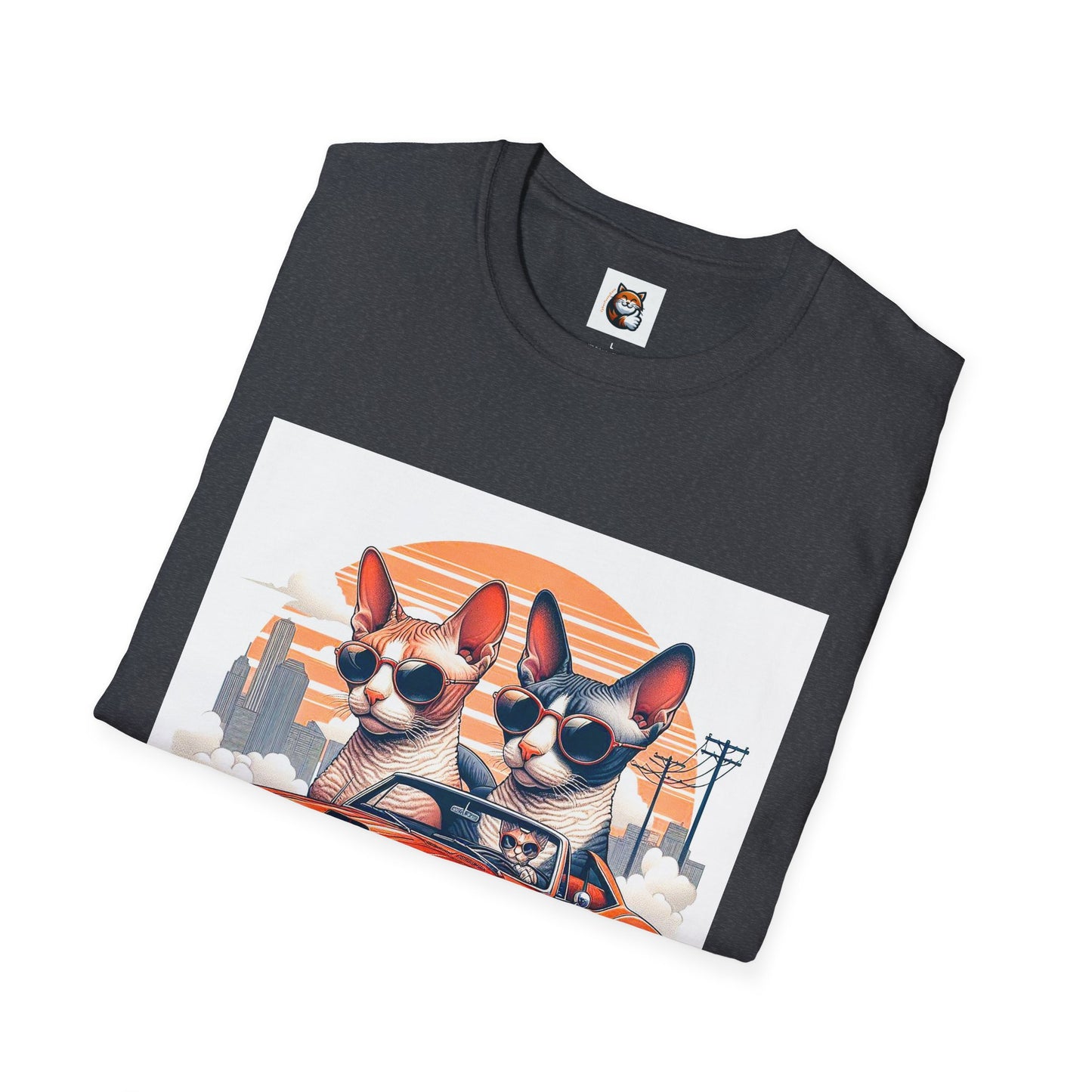 Wacky Cornish Rex Cat couple driving T-Shirt