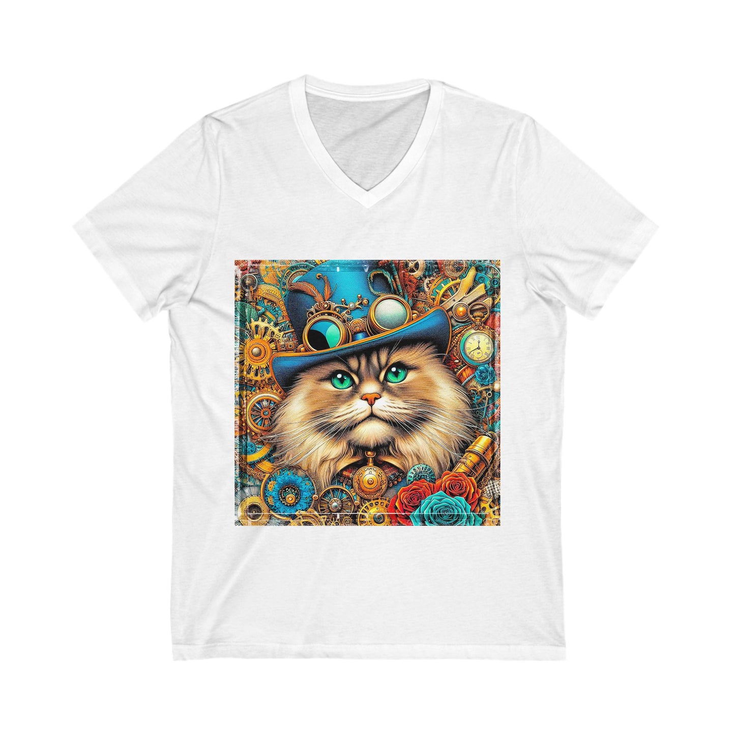 Ragdoll Cat Unisex Jersey Short Sleeve V-Neck Tee