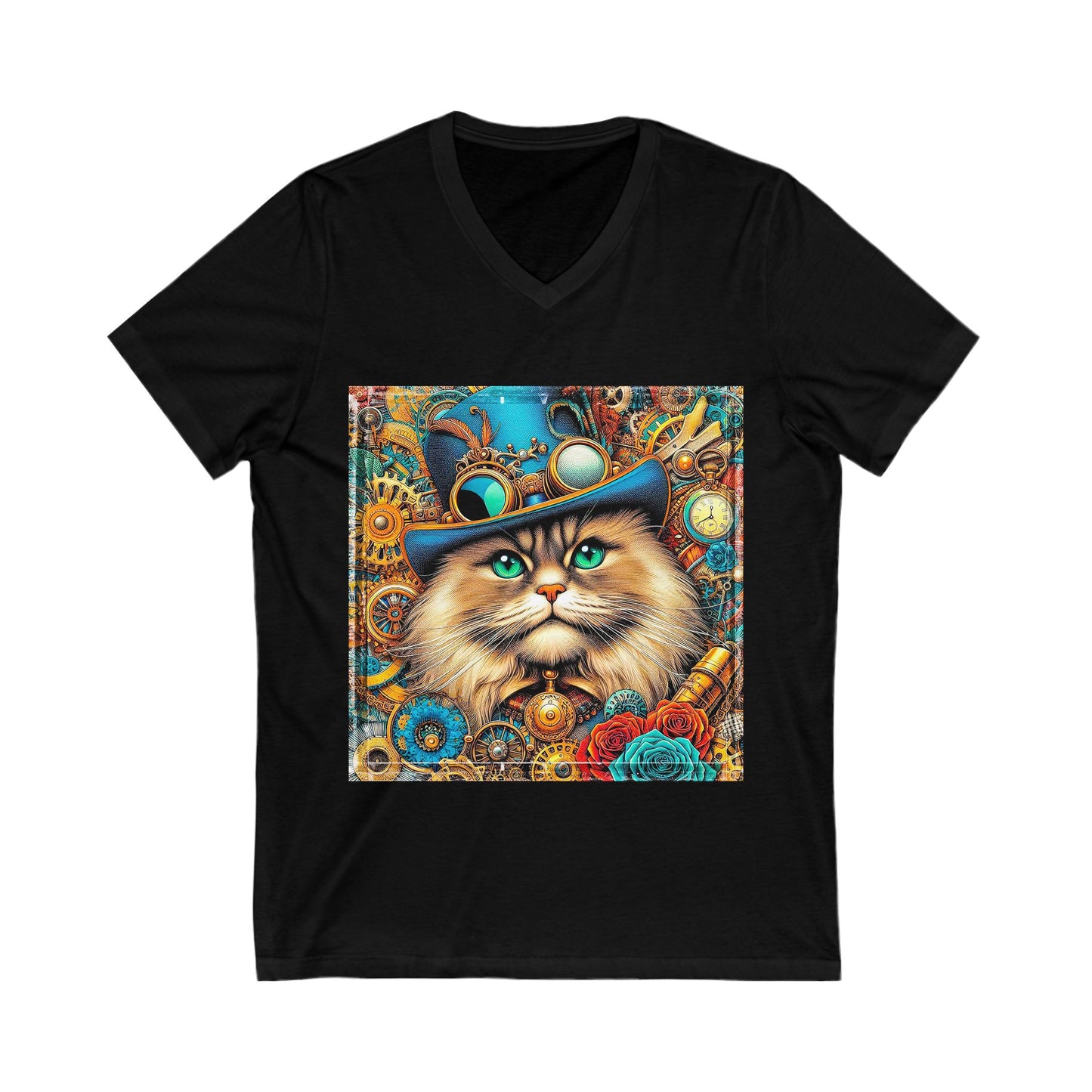 Ragdoll Cat Unisex Jersey Short Sleeve V-Neck Tee
