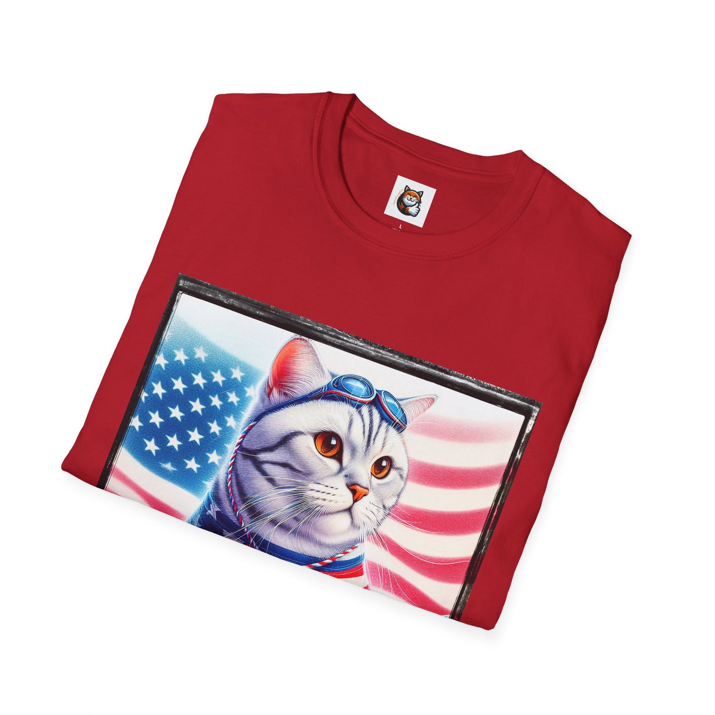 American Shorthair americsn flag Softstyle T-Shirt