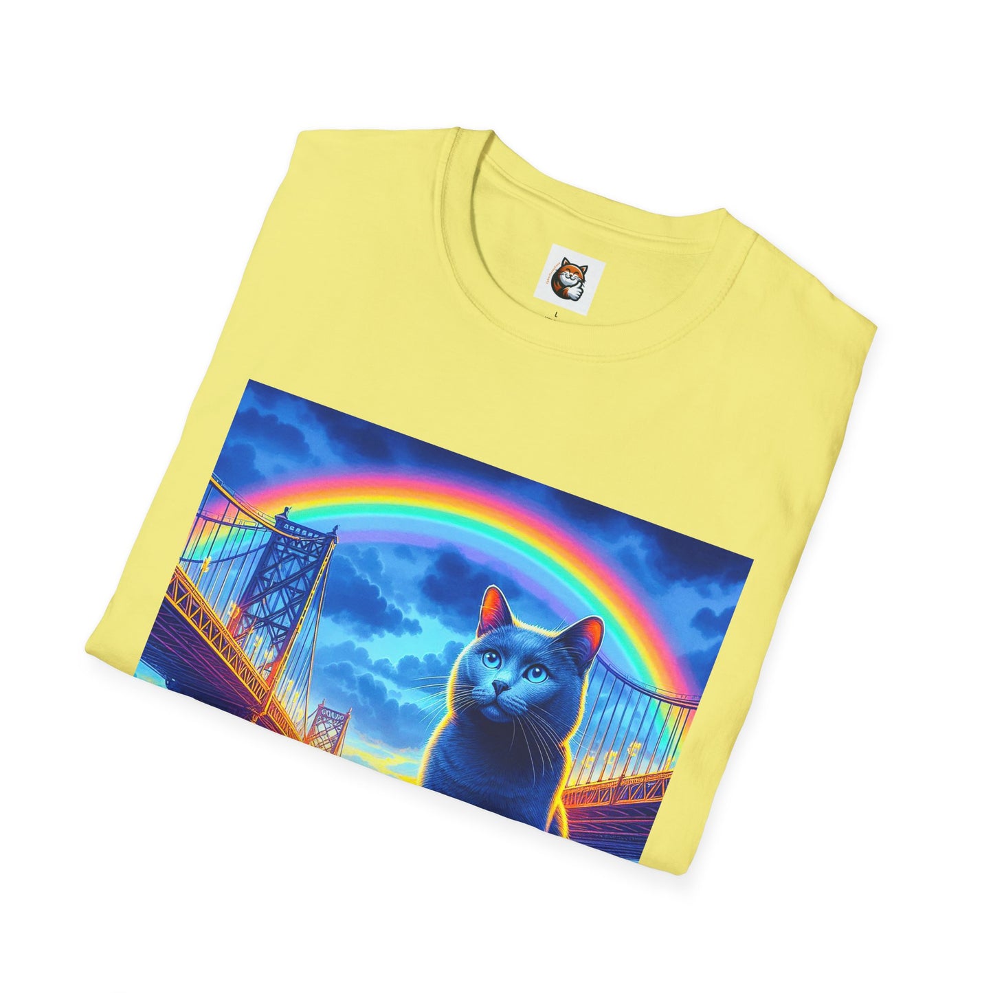 Russian Blue Cat Unisex Softstyle T-Shirt