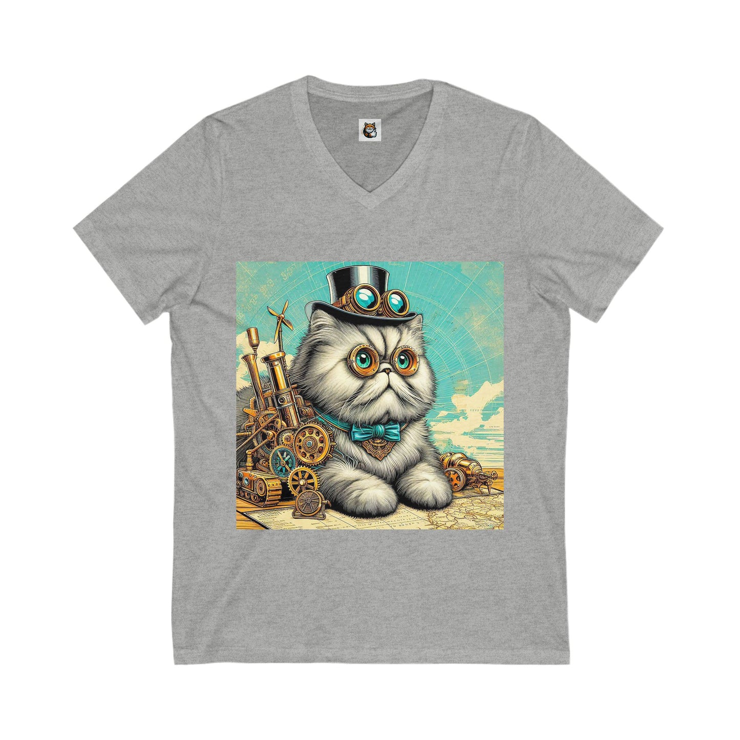 - Selkirk Rex Design steam punk V-Neck