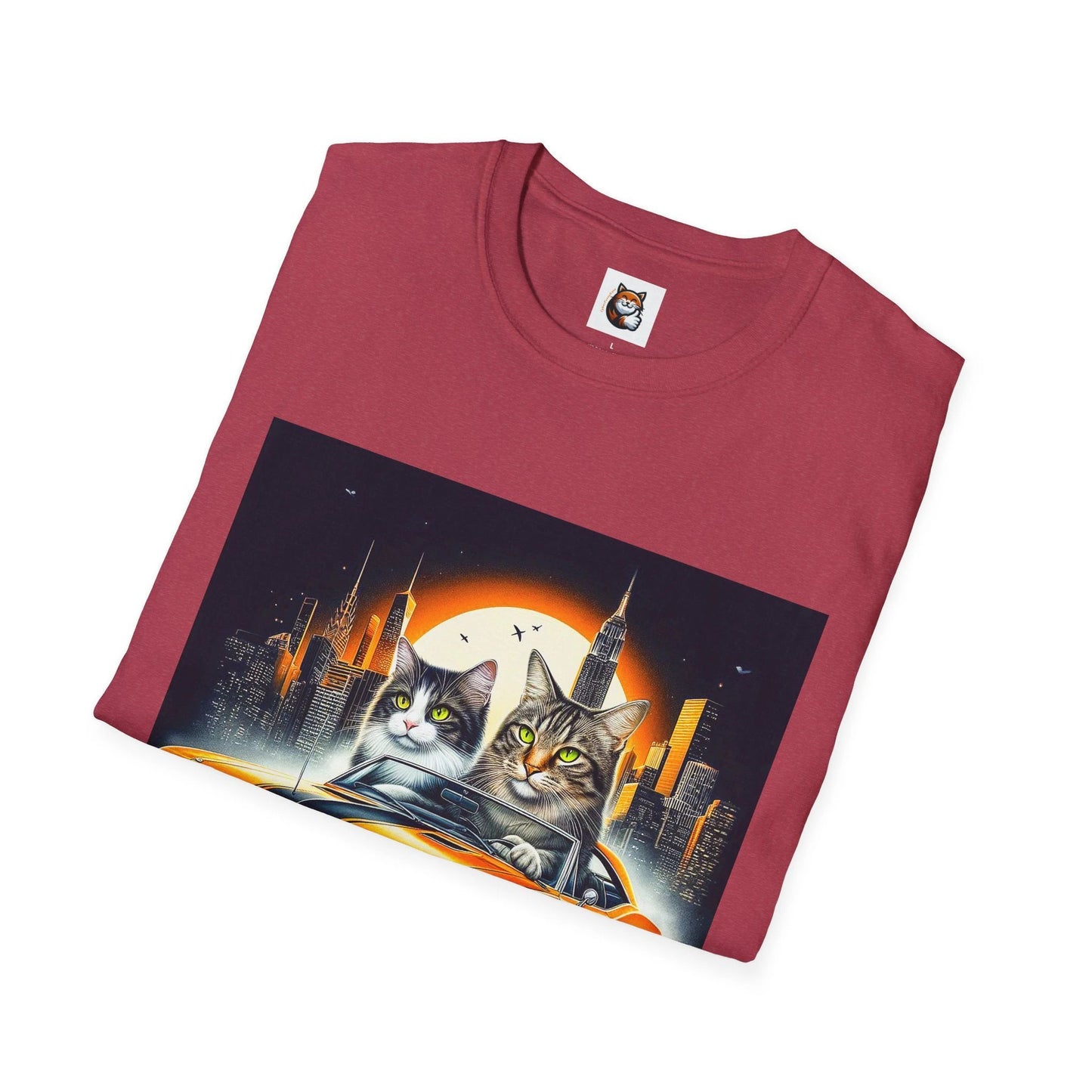 Wacky Domestic Cat Unisex Softstyle T-Shirt by Printify