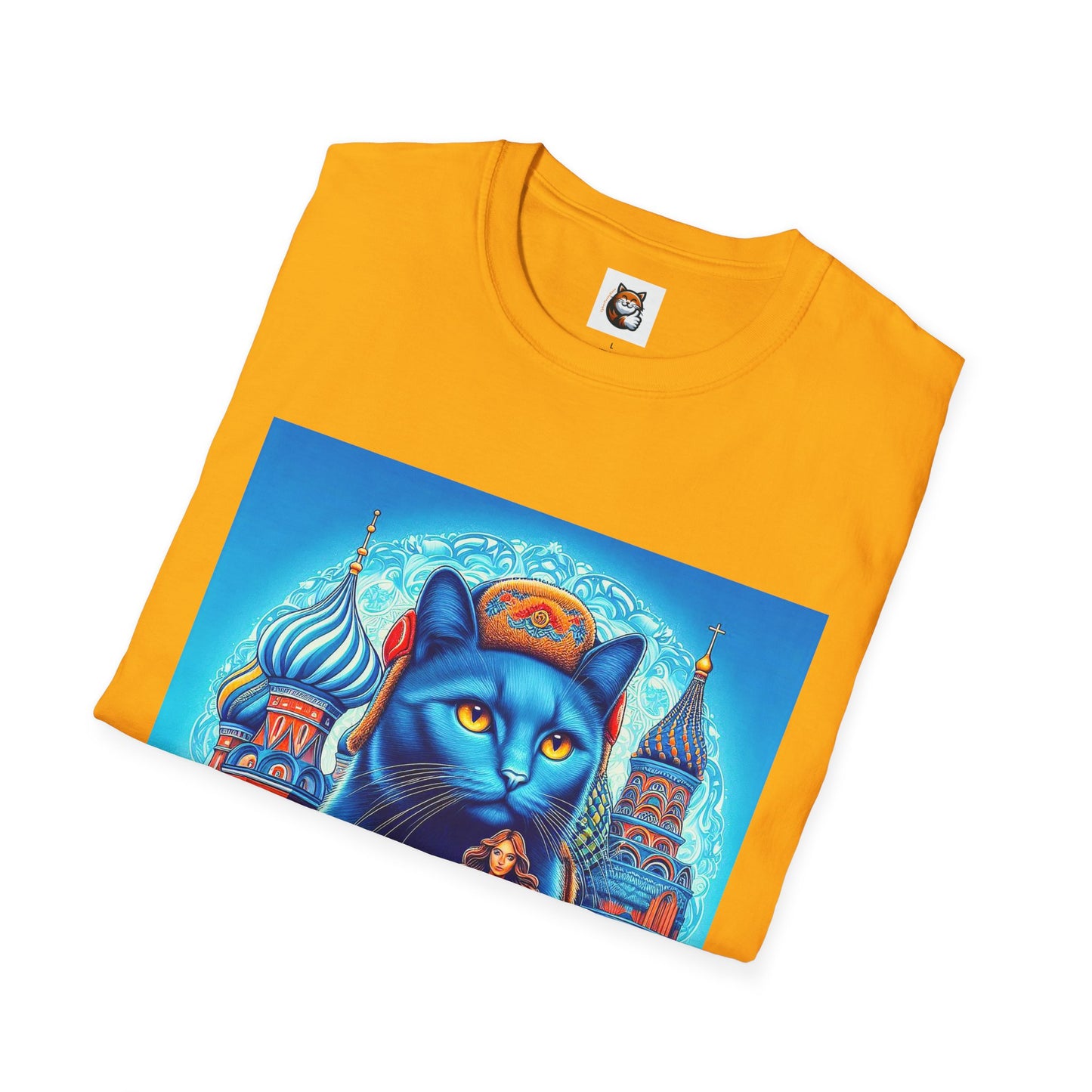 Russian Blue Cat egyptian goddess Softstyle T-Shirt
