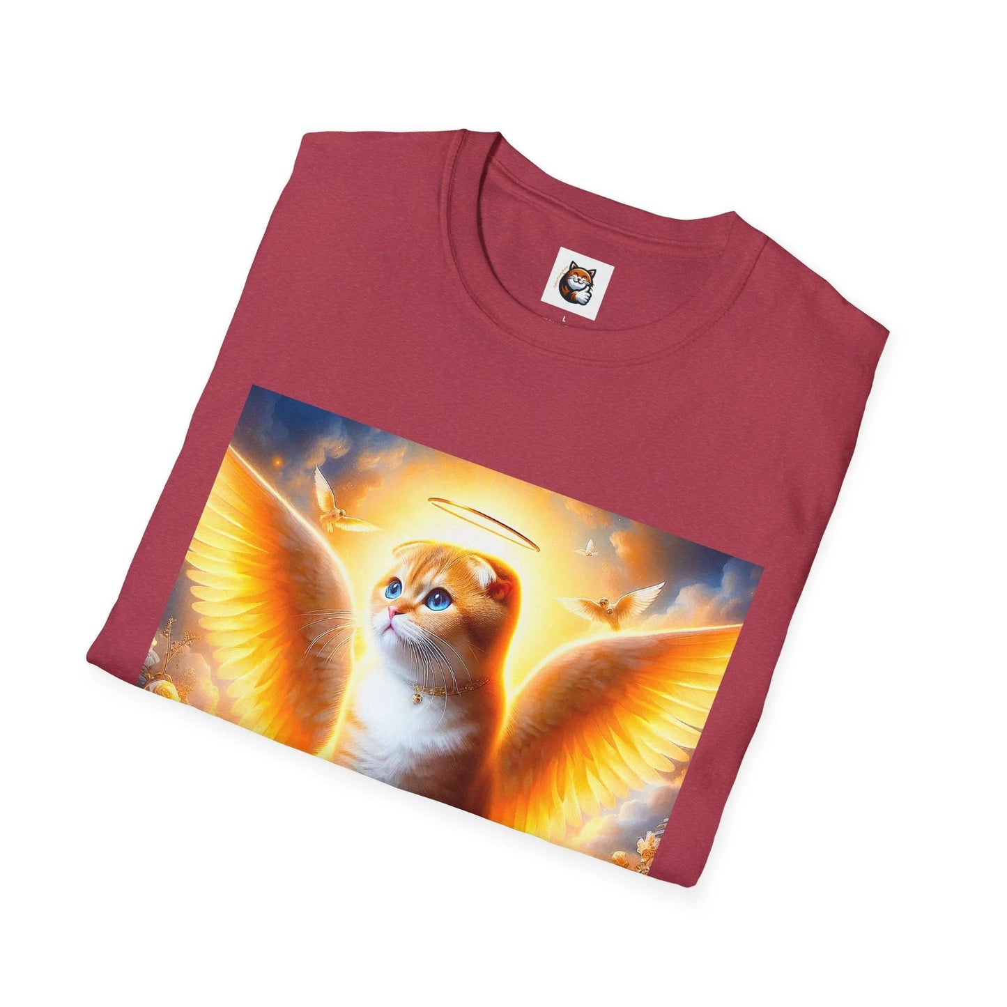Scottish Fold Cat golden Angel T-Shirt by Printify