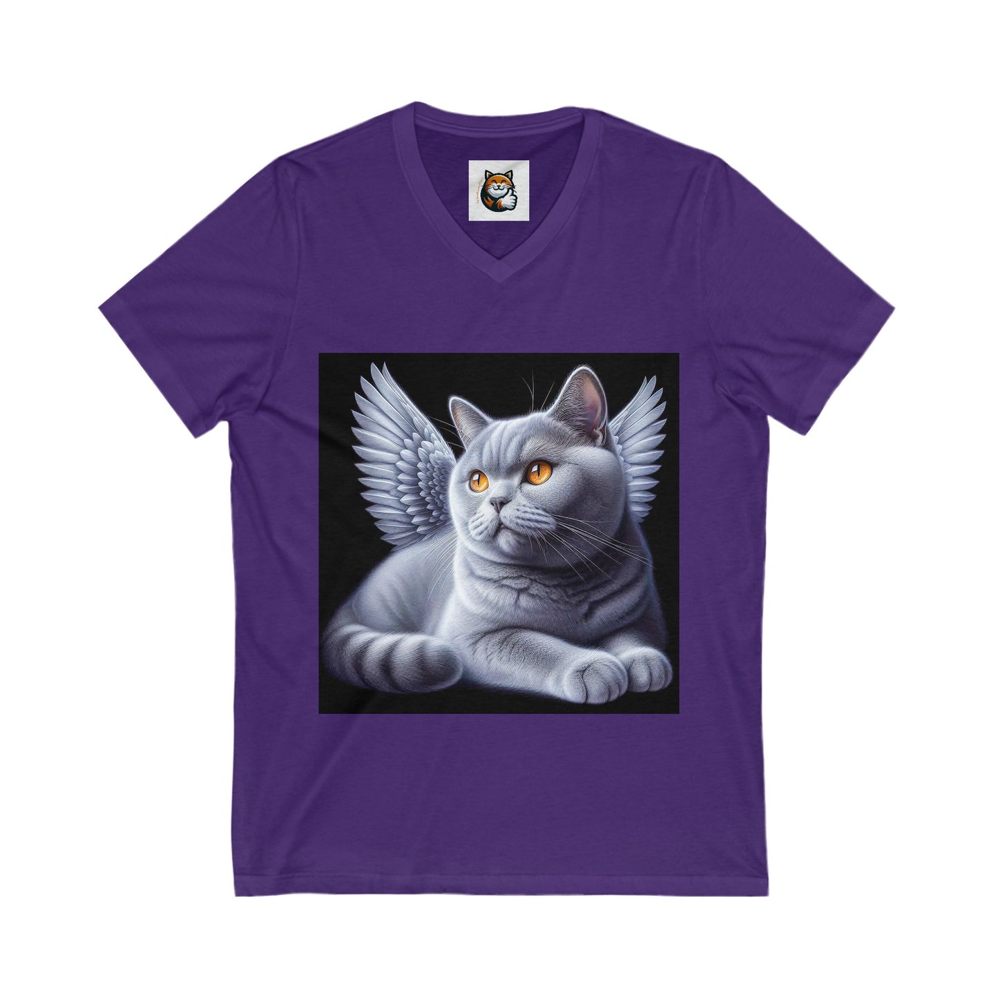 British Shorthair angel Jersey Short Sleeve V-Neck Tee