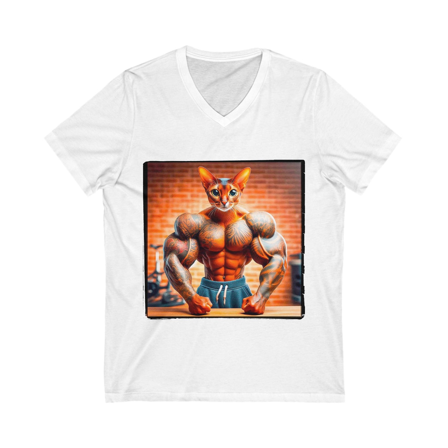 Abyssinian muscles Jersey Short Sleeve V-Neck Tee