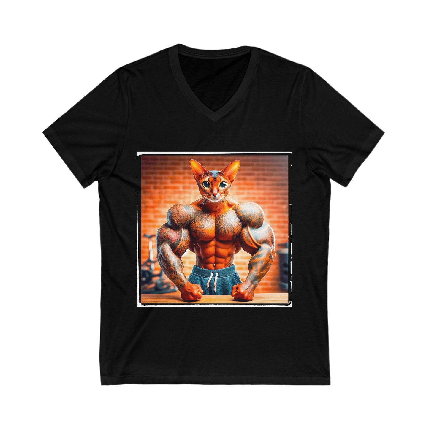 Abyssinian muscles Jersey Short Sleeve V-Neck Tee