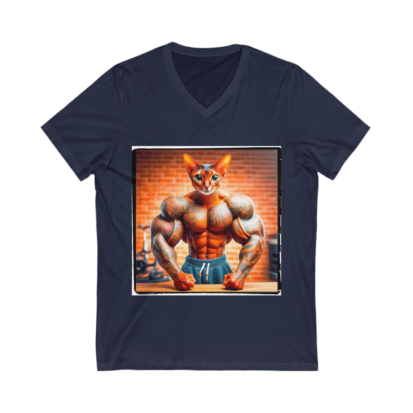 Abyssinian muscles Jersey Short Sleeve V-Neck Tee