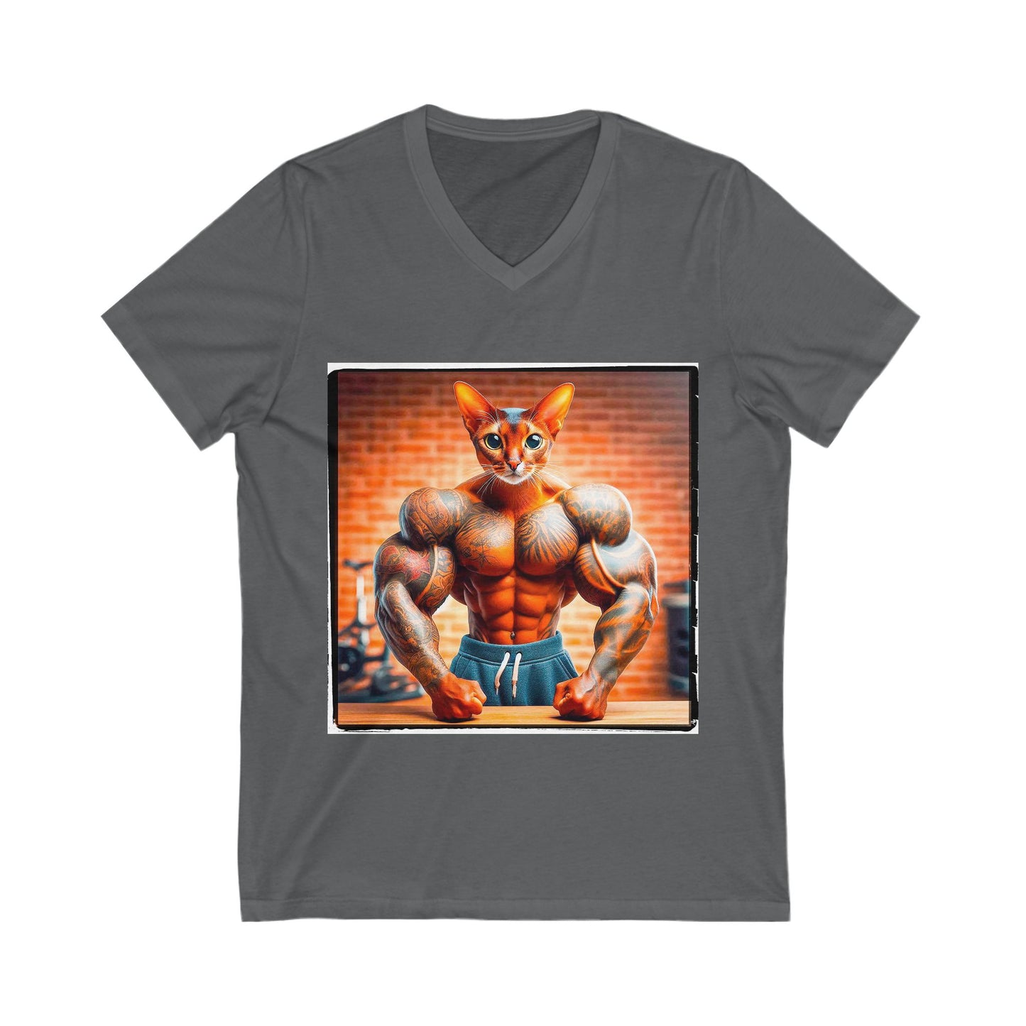 Abyssinian muscles Jersey Short Sleeve V-Neck Tee