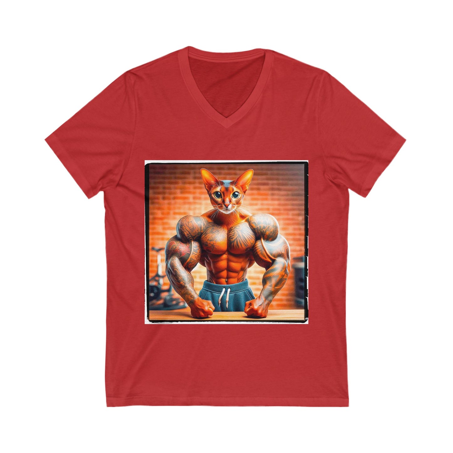 Abyssinian muscles Jersey Short Sleeve V-Neck Tee