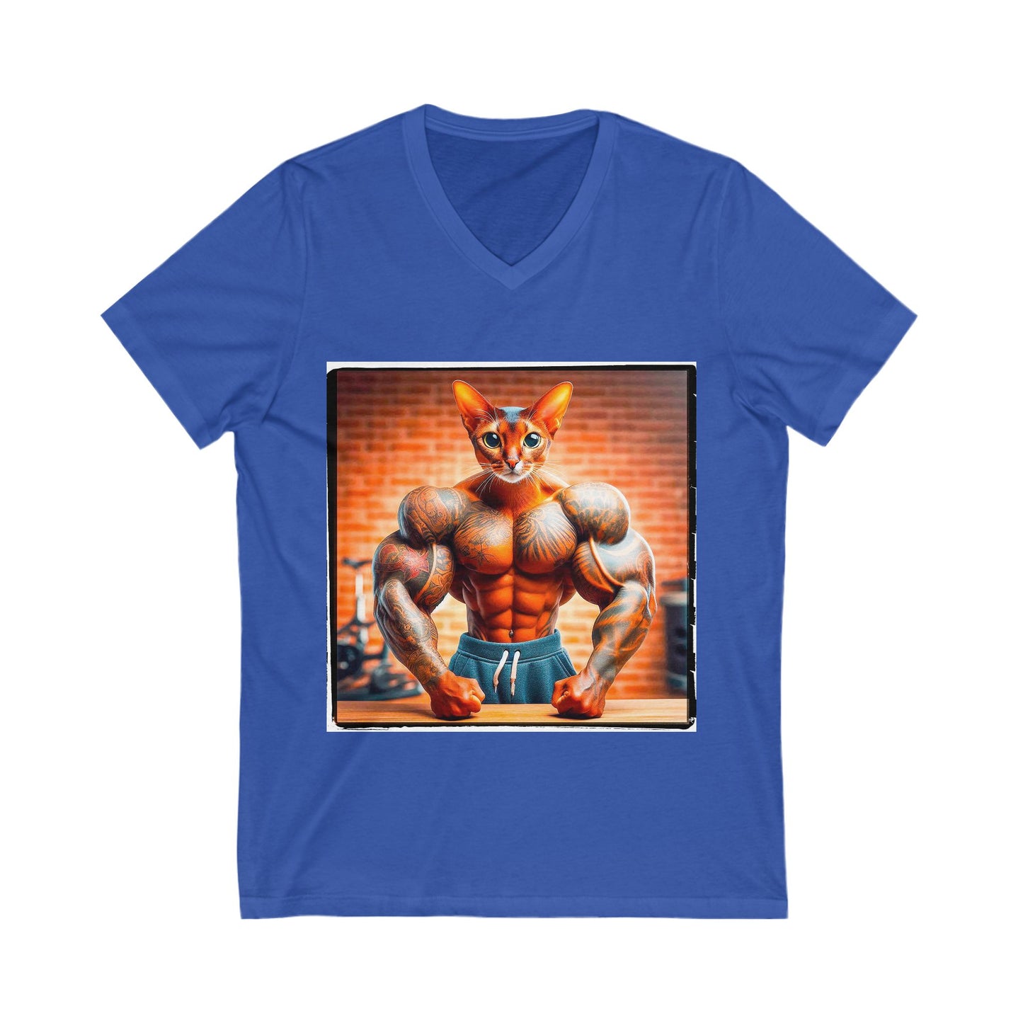 Abyssinian muscles Jersey Short Sleeve V-Neck Tee