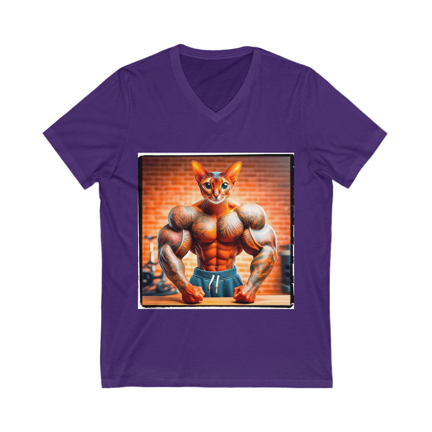 Abyssinian muscles Jersey Short Sleeve V-Neck Tee