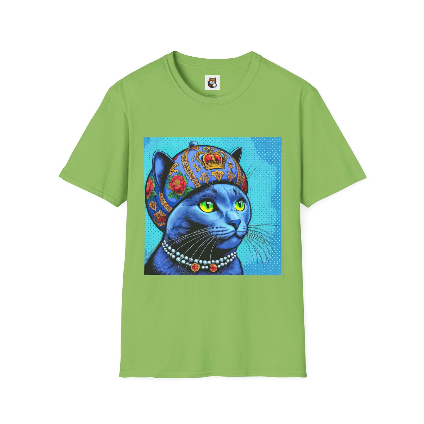 Russian Blue Cat Unisex Softstyle T-Shirt