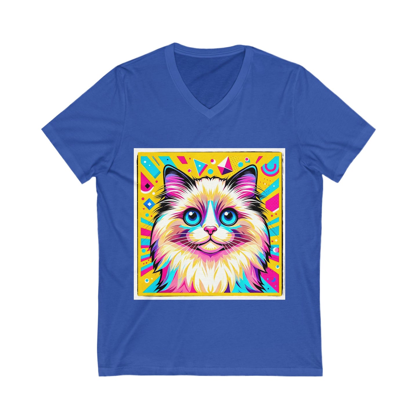 Ragdoll Cat Unisex Jersey Short Sleeve V-Neck Tee