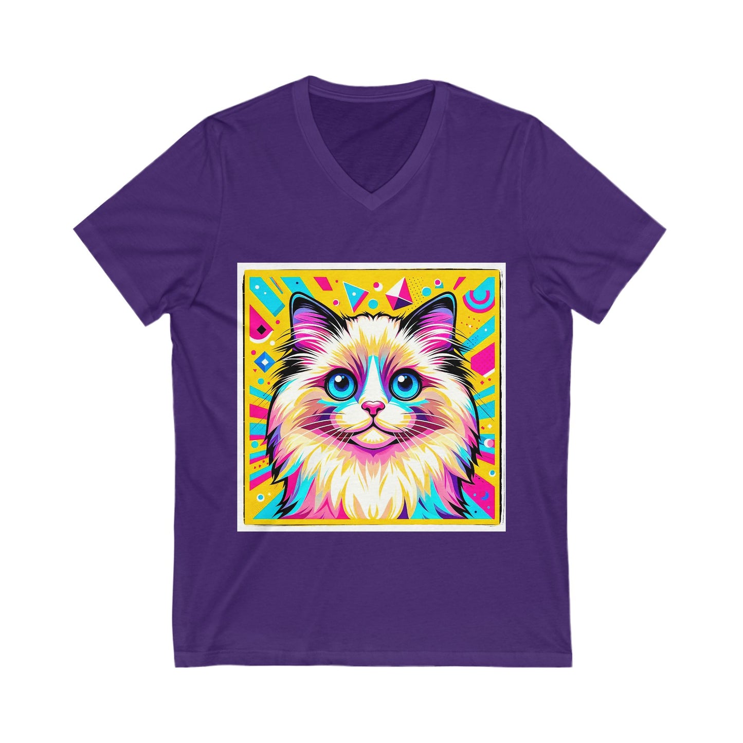 Ragdoll Cat Unisex Jersey Short Sleeve V-Neck Tee