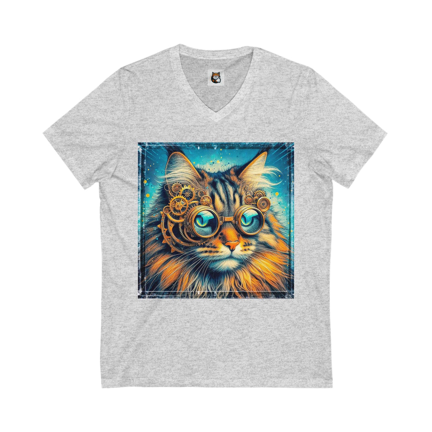 Norwegian Forest Cat Unisex Jersey Short Sleeve V-Neck Tee