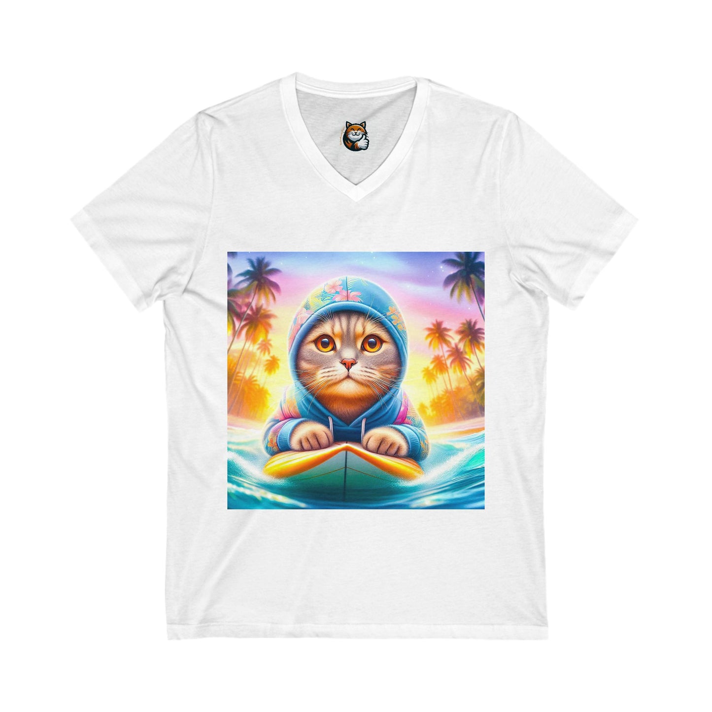 Scottish Fold Cat surfs up shirt