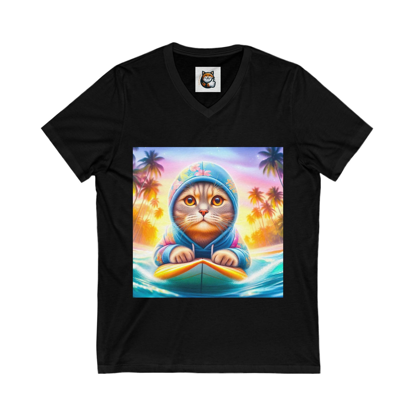 Scottish Fold Cat surfs up shirt