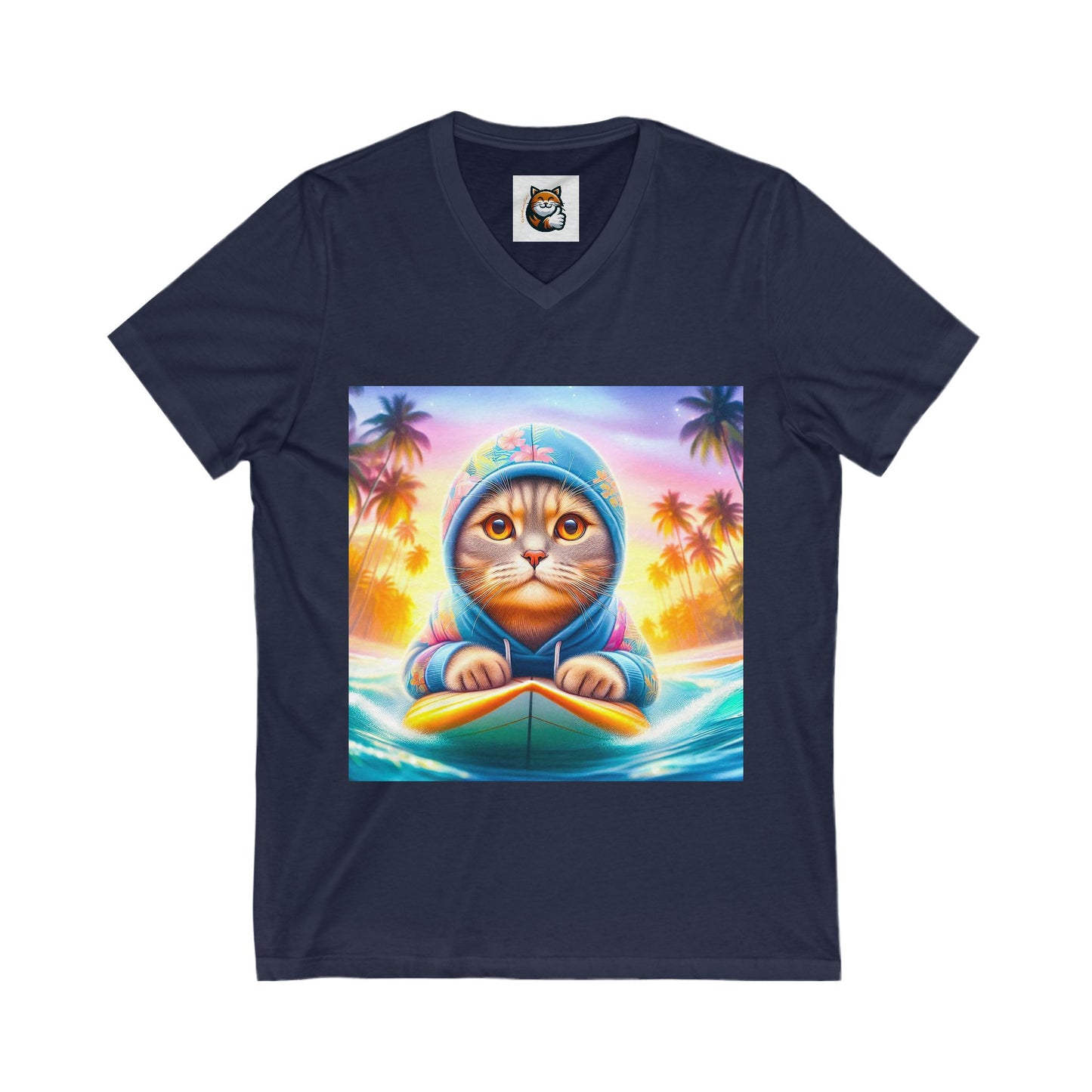 Scottish Fold Cat surfs up shirt