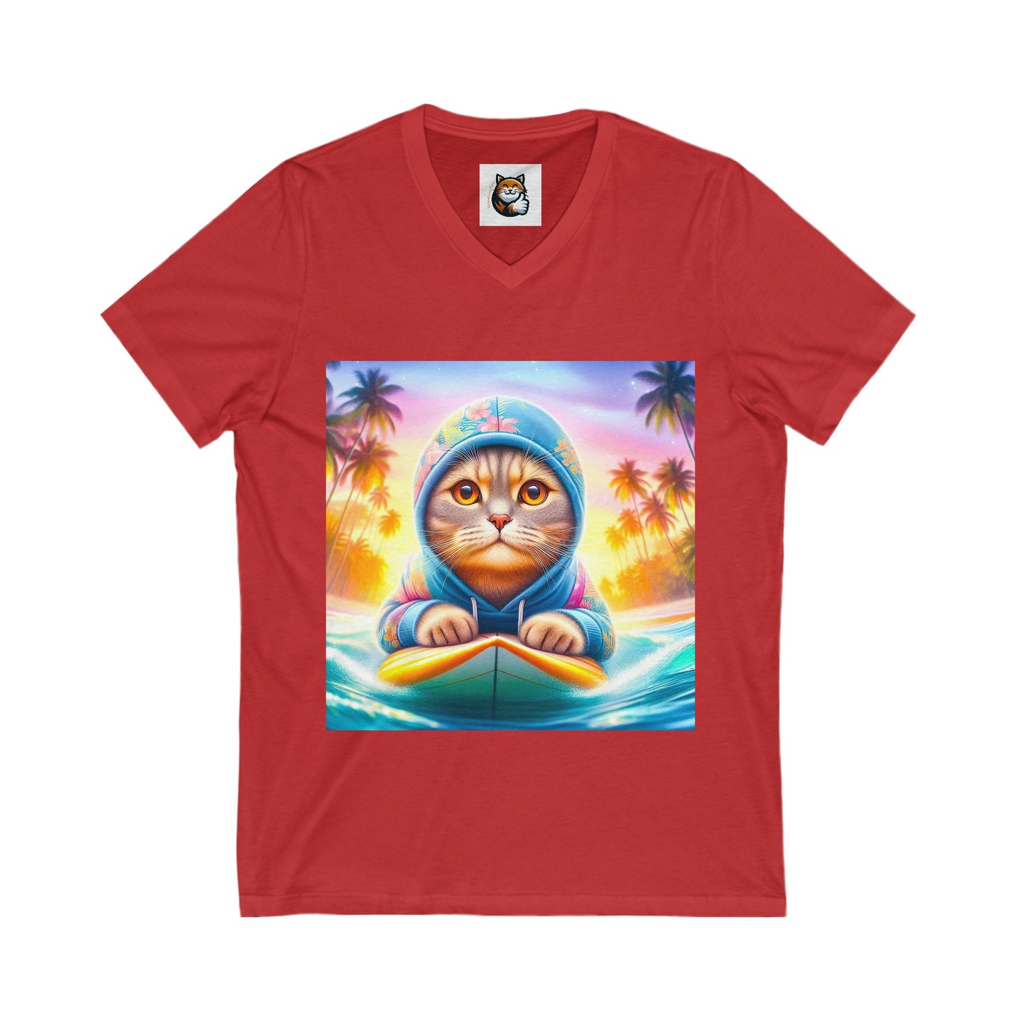 Scottish Fold Cat surfs up shirt