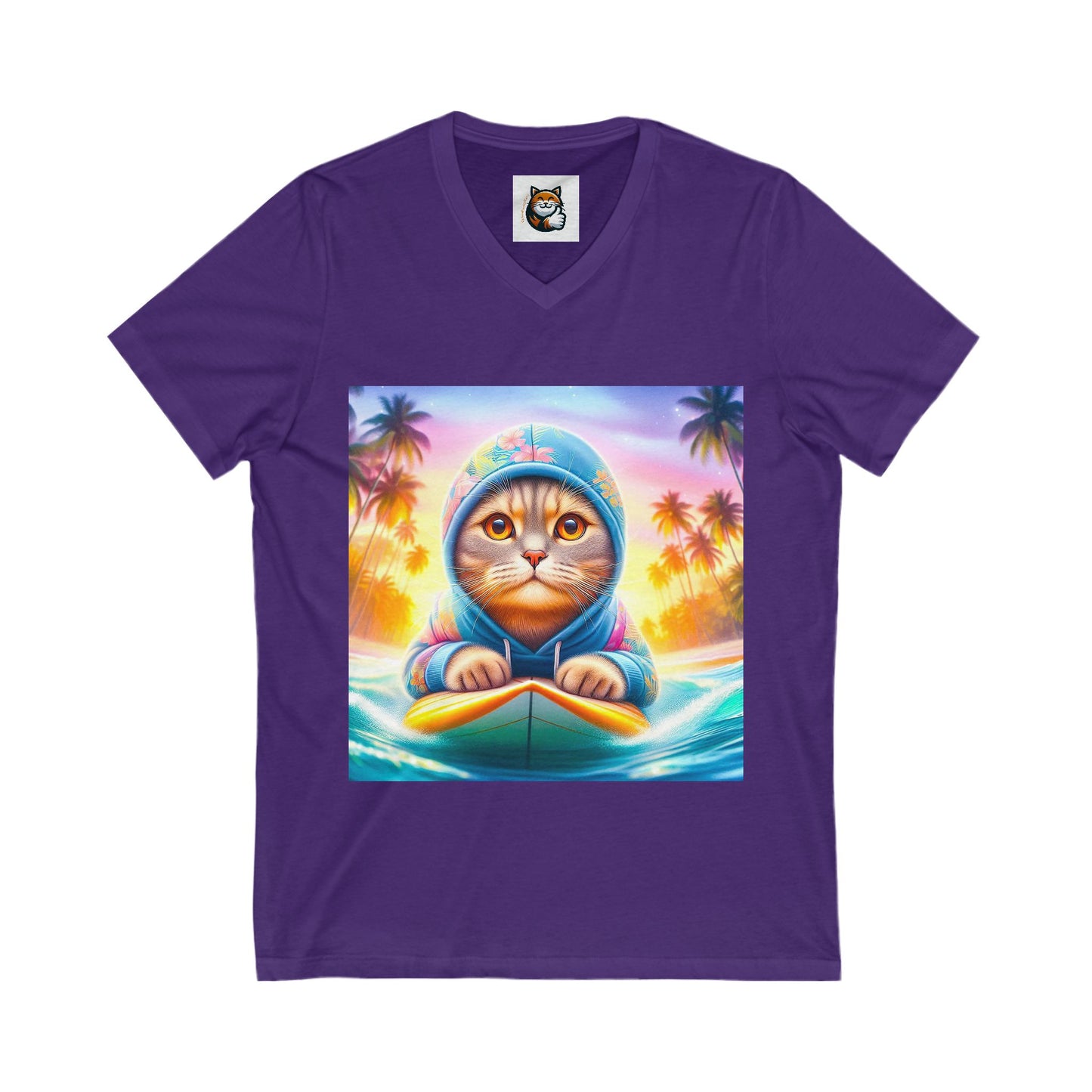 Scottish Fold Cat surfs up shirt