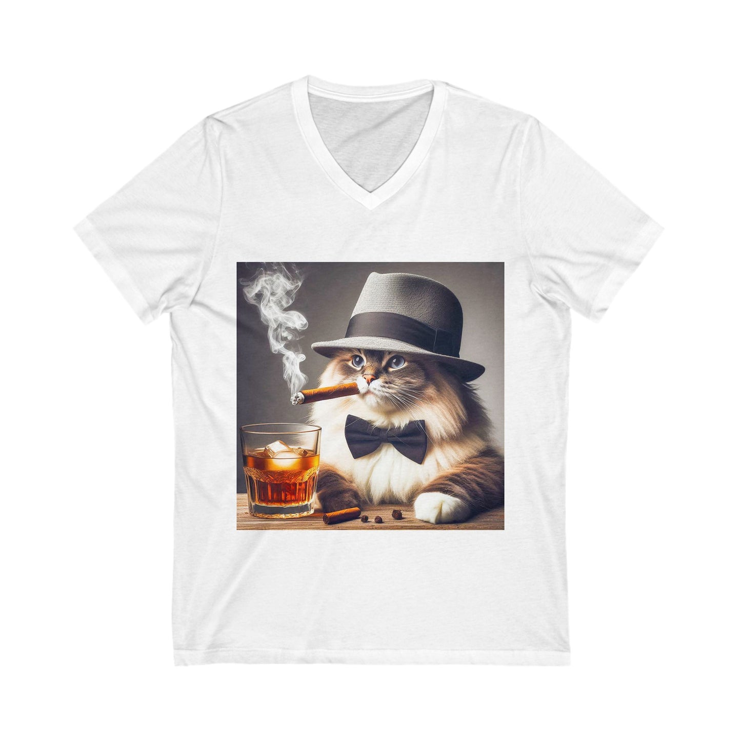 Ragdoll Cat Unisex Jersey Short Sleeve V-Neck Tee