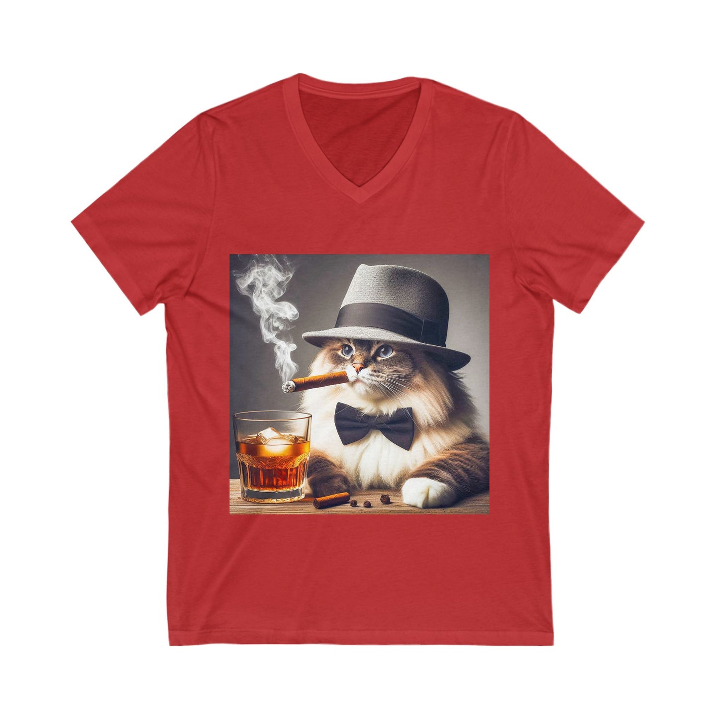 Ragdoll Cat Unisex Jersey Short Sleeve V-Neck Tee
