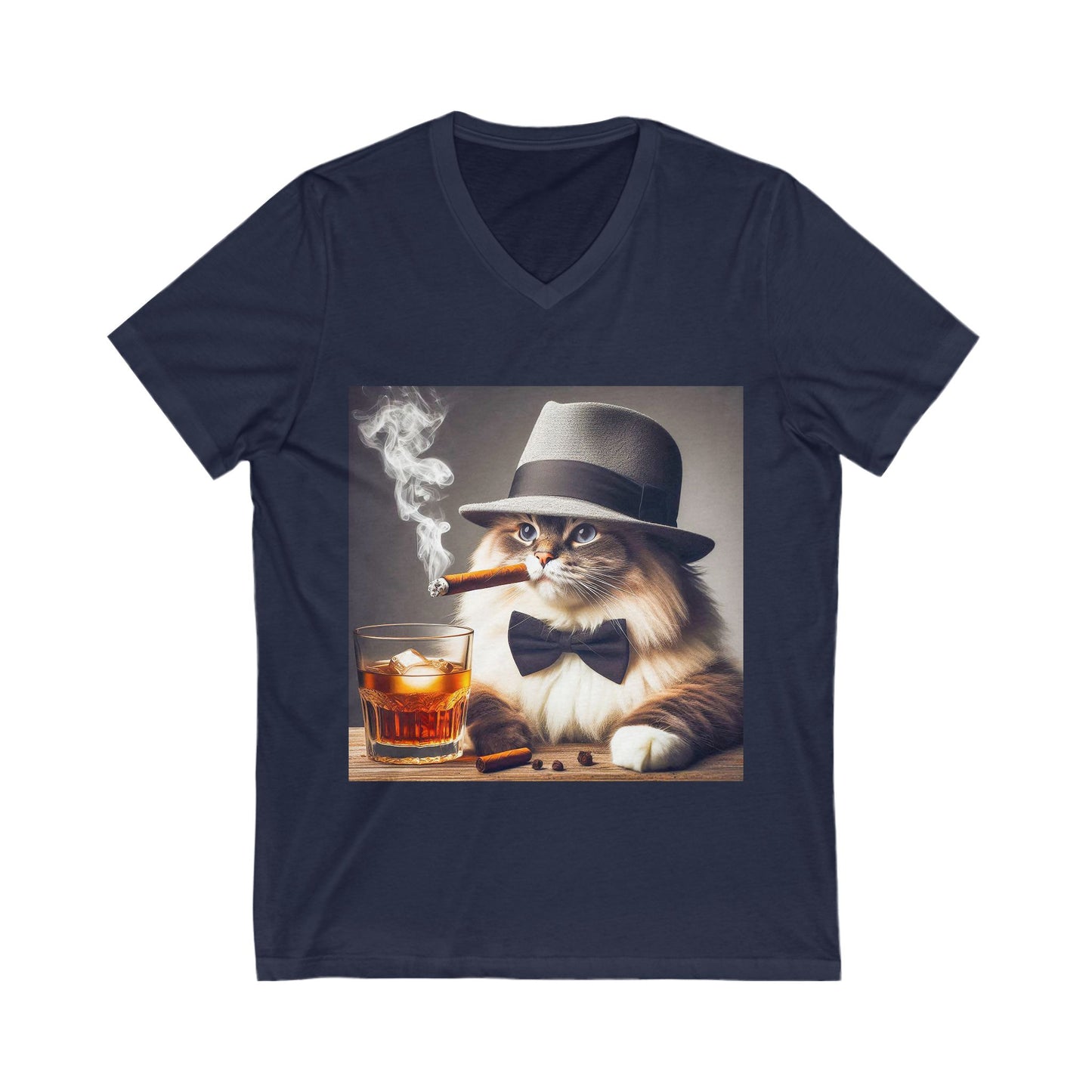 Ragdoll Cat Unisex Jersey Short Sleeve V-Neck Tee